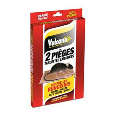 Vulcano Piège Tablette engluée (x2) - Glue contre rat et souris